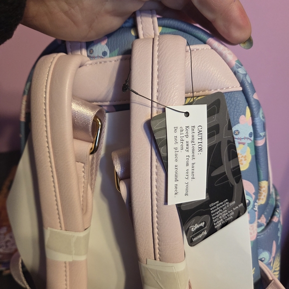 Disney Blue and Pink Stitch Backpack - Picture 4 of 5